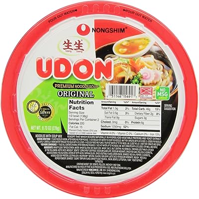 (Pack of 6) Nongshim Tempura Udon Cup Noodle Soup 2.64 OZ