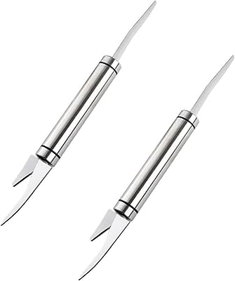 2 PCS Shrimp Deveining Tool Shrimp Tail off Crawfish Peeler,Stainless Steel Fish Scaler Seafood Tools Shrimp Peeler and Deveiner Tool and Fish Descaler Tool Knife 2 in 1,Silver,LXLVOUEG