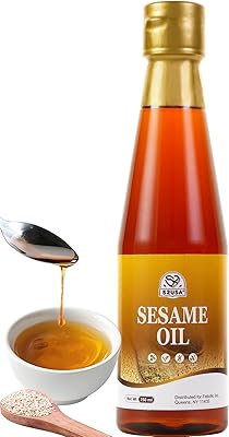 52USA Sesame Oil, Toasted Sesame Oils, Sesames Oil Cooking, 8.45 Fl Oz (250 ml)–Premium Toasted Sesame Seed Oil, Aromatic & Nutty Flavor, 100% Pure Sesame Oil, Ideal for Asian Cooking, Baking, Soup