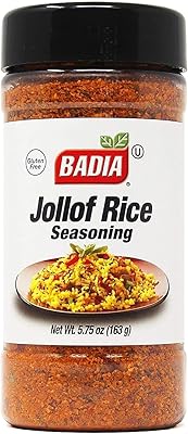 Badia Jollof Rice Seasoning, 5.75 oz – African Blend of Tomato, Peppers, Onion & Spices, Bold Savory Flavor, Gluten Free