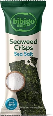 Bibigo Seaweed Crisps, Sea Salt, 0.14 Ounce (Pack of 1)