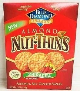 Blue Diamond NUT-THINS SRIRACHA Flavored Almond & Rice Cracker Snack (1-Box) (NET WT 4.25 OZ)