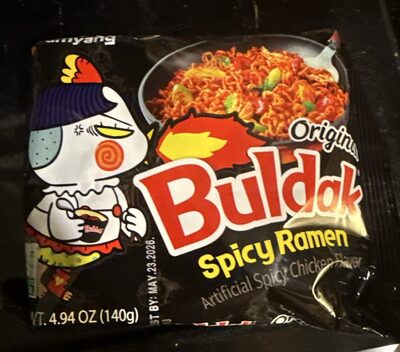Buldak Hot Chicken Ramen, Korean Stir-Fried Instant Noodle, 2X Spicy, 4.94 OZ(140g), Pack of 5