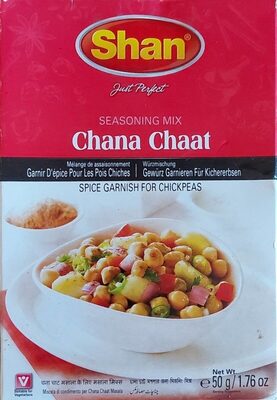 Chana Chaat Seasoning Mix 1.76 oz (50g) - Spice Powder for Garnishing on Chickpeas Savory Snacks - Suitable for Vegetarians - Airtight Bag in a Box