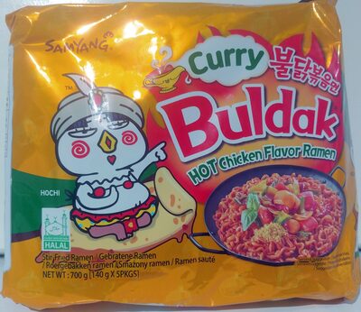 Curry Buldak Korean Spicy Hot Chicken Stir Fried Ramen Noodles 4.94oz (Pack of 5)