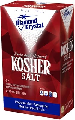 Diamond Crystal Kosher Salt – Full Flavor, No Additives - Pure and Natural Since 1886 (Restaurant Pack) - 3 Pound Box