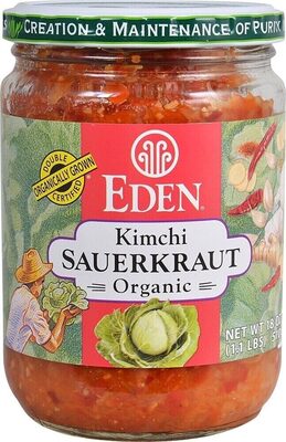 Eden Organic Sauerkraut, 18 oz Glass Jar, Kimchi, Fine Cut