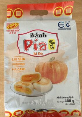 Flavor Mini Creamy Banh Pia Custard Hopia Cake - Banh Pia Kim Sa Trung Muoi 6 Vi - 12 Cakes per Bag (Pia Custard Durian)