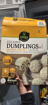 Gourmet Kitchn Bibigo Steamed Chicken & Veggie Juicy Dumpling Made With Chicken, cabbage, Onions and Mushrooms in a tender Wrapper 6 x 6 ct - 3 Boxes (108 Dumplings)
