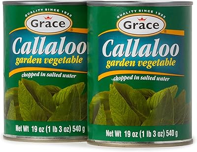 Grace Callaloo 19oz - 2 Pack Jamaican Callaloo Canned - Perfect addition to Jamaican Ackee & Salted Cod Fish - Prepare as a Side with Breadfruit - Great Spinach Substitute - Authentic Jamaican Food