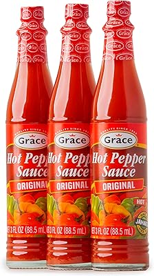 Grace Hot Pepper Sauce 3oz - 3 Pack Hot Sauce Bottles - Jamaican Scotch Bonnet Pepper Sauce - Caribbean Hot Sauce made with Scotch Bonnet Peppers & West Indian Hot Peppers