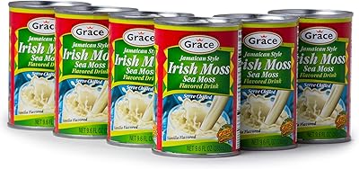 Grace Jamaican Style Irish Moss Drink 9.6oz - 6 Pack - Authentic Jamaican Sea Moss Drink - Vanilla Flavored Sea Moss Beverage
