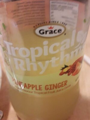 Grace Tropical Rhythms Pineapple Ginger Jamaican Fruit Juice 16oz, 6 Pack