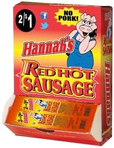 Hannah's Red Hot Sausage - 2/$1 - No Pork - 50 Unit Box
