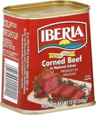 Iberia Corned Beef, 12 oz, Premium Quality Corned Beef With Natural Juices, Halal