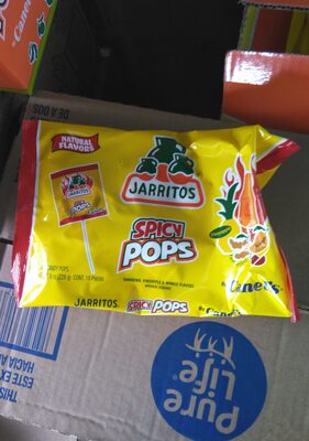 Jarritos Pops - Spicy or Sweet Assorted Pack Naturally Flavored Lollipop Candy, Mexican Candies, Dulces Mexicanos, Snack, Treat, Suckers (Spicy)