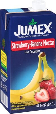Jumex Strawberry Banana Nectar Juice - Made with Fresh Fruit Puree - Tropical Fruit Juice Concentrate for Smoothie Mix, Cocktail Mixers, Kids Drinks & Mexican Beverages - 32.4oz, 1 Pack Carton