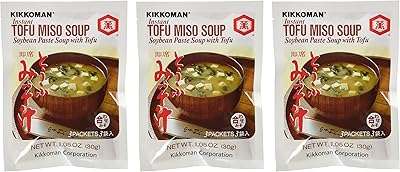 Kikkoman Instant Tofu Miso Soup (Soybean Paste Soup with Tofu) -(9 Pockets in 3 Packs) (3.15 Oz)