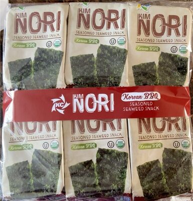 KIMNORI Seasoned Seaweed Snacks Sheets – Organic Korean BBQ Flavor 24 Individual Packs, Roasted Crispy Premium, 100% Natural Laver, Kim Nori 4g 0.14 Ounce