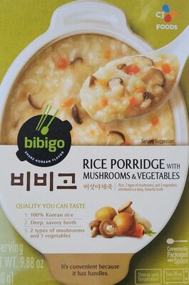 Korean Traditional CJ Mushroom Vegetable Porridge, 265g (6, MUSHROOM)