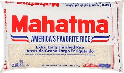 Mahatma Extra-Long-Grain Rice 5-Pound Rice Bag, Gluten-Free and Non-GMO White Bulk bag, 1 Bag of