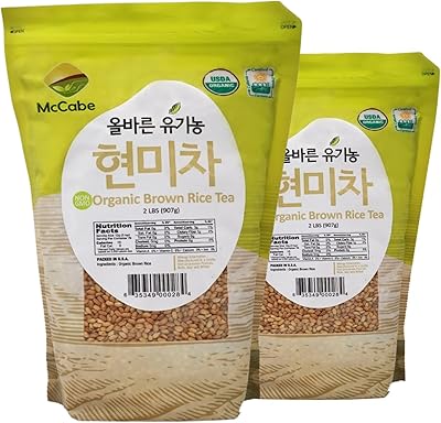 McCabe Organic Brown Rice Tea - Roasted Brown Rice Tea Korean | Rich in Fibers and Minerals | USDA and CCOF Certified Organic | Product of USA | 2 Lbs (32 Oz)