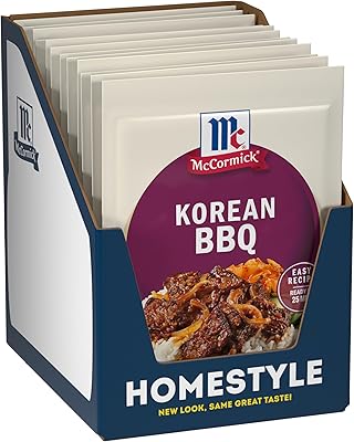McCormick Seasoning Mix, Korean BBQ, For Sweet & Savory Korean BBQ Steak in Just 25 Minutes, 1.12 oz (Pack of 12)