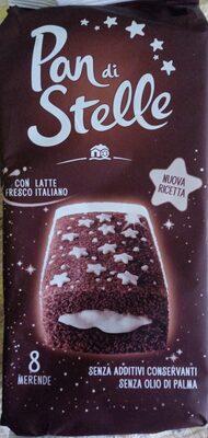 Merendine Trancini con Pan di Spagna al Cacao e Crema al Latte, Ideali per la Merenda, Confezione con 8 Merende, 280 g