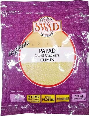 Mung Bean Plain Papadum Lentil Crisp, 10 count (3.53oz - 100gm) - Plant Based Protein Snack, Gluten-Free Vegan Crackers, Healthy Bean Chips, Traditional Handmade Indian Low Carb Food