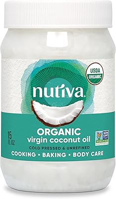 Nutiva Organic, Cold-Pressed, Unrefined, Virgin Coconut Oil from Fresh, non-GMO, Sustainably Farmed Coconuts, 15-ounce - Available at World Ethnic Foods on StoresGo