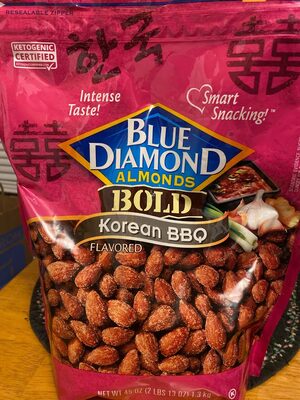 Octonuts Dry Roasted Korean BBQ Almonds – 16oz Resealable Bag - Healthy Snack for Adults and Kids - Plant Protein with Fiber, Calcium & Iron - Low Carb, Low Calorie - Non-GMO, Gluten Free Snacks