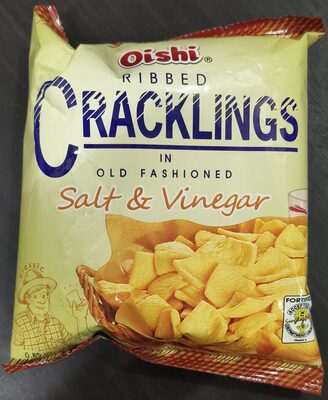 Oishi Ribbed Cracklings in Salt and Vinegar Pack of 10 50g a Pack