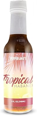 Pepper Joe’s Tropical Habanero Hot Sauce – Unique Caribbean Blend of Mangos, Pineapples, Oranges, and Fresh Habanero Peppers – 5 Ounces