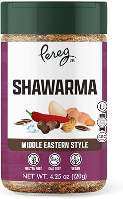 Pereg Shawarma Spice Seasoning (4.25 Oz) - Spice Rub for Meat, Beef, Gyro & Poultry – Grill Flavor – Middle Eastern Spice Mix - Mediterranean - Non-GMO & Vegan