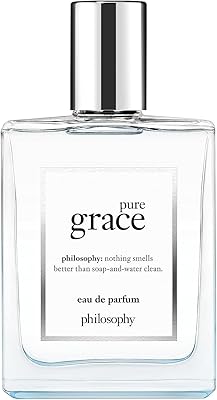 philosophy pure grace eau de parfum - crisp & clean women's perfume - with notes of water lily, leafy greens & musk - long lasting fragrance - 2 fl oz