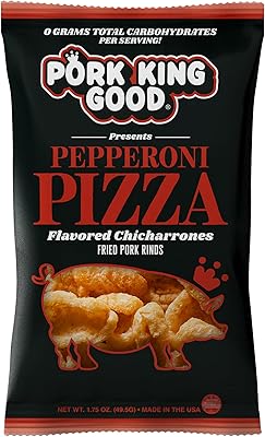 Pork King Good Pepperoni Pizza Pork Rinds (Chicharrones) (4 Pack) Keto Snacks