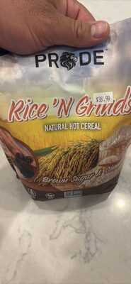 Pride Foods Rice 'N Grinds Hot Cereal - Gluten-Free, Non-GMO, Vegan-Friendly, Natural Rice Breakfast, Quick & Easy Hot Meal, Low-Fat Comfort Food, 30 Servings, Brown Sugar & Cinnamon