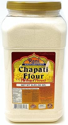 Rani Chapati Flour (100% Pure Whole Wheat Atta), For Making Roti & Indian Breads 48oz (3lbs) 1.36kg PET Jar ~ All Natural | Vegan | No Salt or Colors | NON-GMO | Indian Origin