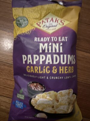 Rani Pappadums (Indian Lentil Wafer Snack) Garlic Papad 7oz (200g) Approximately 15pc, 7 inches ~ All Natural | Gluten Friendly | NON-GMO | Vegan | Indian Origin