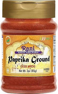 Rani Paprika (Deggi Mirch, Low Heat) Spice Powder, Ground 3oz (85g) PET Jar ~ All Natural, Salt-Free | Vegan | No Colors | Gluten Friendly | NON-GMO | Kosher | Indian Origin