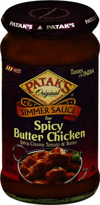 Rani Spicy Butter Chicken Vegan Simmer Sauce (Creamy Tomato, Red Pepper & Spices) 14oz (400g) Glass Jar ~ Easy to Use | Vegan | No Colors | All Natural | NON-GMO | Gluten Free | Indian Origin