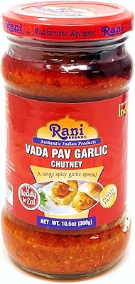 Rani Vada Pav Garlic Chutney 10.5oz (300g) Glass Jar, Ready to Eat ~ Vegan | Gluten Free | NON-GMO | Indian Origin