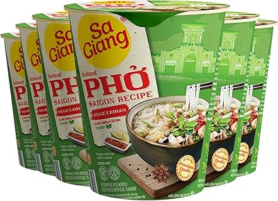 Sa Giang - Sai Gon Pho Noodles, Vegetarian Pho, Instant Vegetarian Pho, Pho Cup, Instant Vegetarian Pho Vietnamese, Vietnamese Traditional Taste, Vegetarian Flavour, 1,76 Fl Oz