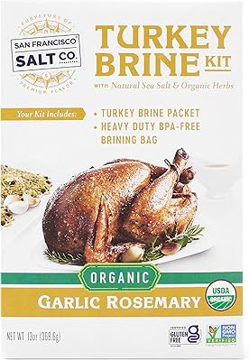 San Francisco Salt Company Organic Turkey Brine Kit – 13 oz Garlic & Rosemary Blend with BPA-Free Brine Bag – Certified Organic & Kosher Seasoning for Whole, Smoked, Oven-Roasted, or - Available at World Ethnic Foods on StoresGo