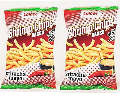 Shrimp Chips, Sriracha Mayo Flavor, Baked Snacks, 3.3 Oz,2 Pack