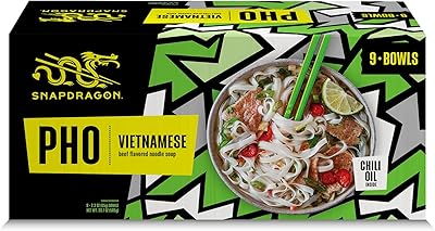 Snapdragon Pho Instant Noodle Bowls | Pho Flavor Broth with Rice Noodles | No Artificial Flavors | No MSG Added | 2.3 oz (9 Pack)