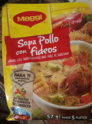 Sopa Sabor a Pollo Con Fideos (Chicken Flavored Pasta Soup Mix) - 2.11oz [Pack of 6] by Maggi