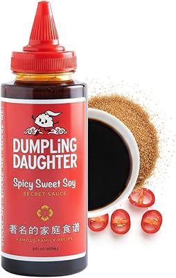 Spicy Sweet Soy - Brown Sugar Sweetened Dumpling Sauce Balanced with Spicy Chili Oil (8 Fl Oz, Spicy Sweet Soy)