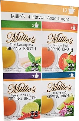 Steepable Vegetable Broth with Savory Seasonings for Snack Urges | Vegan, Keto, Gluten Free, Intermittent Fasting, and natural | (4 Pack Assortment - 12 Broth Bags Total)