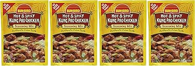 Sun-Bird HOT & SPICY KUNG PAO CHICKEN Asian Seasoning Mix, .87oz (4-pack)